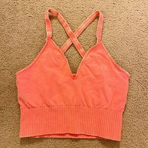 FP Movement by Free People Coral Cross-Back Crop Top